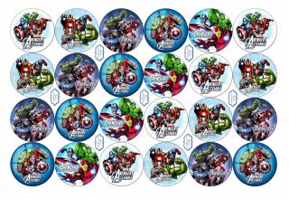 Avengers - Marvel - A4 24ks ⌀4,7 cm - 00166 Materiál: Fondánový list