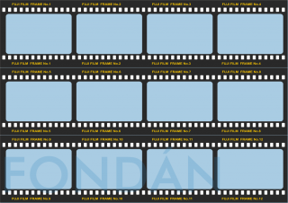 Fondánový list - A4 - filmový pás 12 snímků 7,4x7cm Náhled: Zaslat náhled před tiskem + 50 Kč