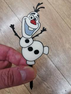 Olaf - barevný dortový zápich - Frozen - plast
