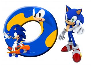 Sonic ježek zápich s číslem 0 - 9 - A5 obdélník - 14x20 cm - 00396 Materiál: Decor list, číslo: 0