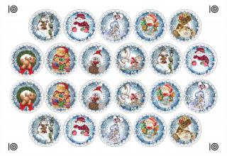 Vánoční perníčky - A4 - 22ks ⌀4,7 cm - 00425 Materiál: Decor list + Výřez