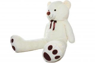 Velký plyšový medvěd BÍLÝ 180 cm Mašle: Růžová