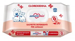 AMOREMIO vlhčené hygienické ubrousky s chlorexidinem, 40 ks