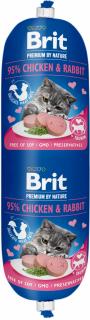 Brit Premium Cat by Nature Sausage Chicken&Rabbit 180g  Chuťově vymazlené krmivo s vysokým obsahem kuřete a králíka pro všechny kočičí fajnšmekry.
