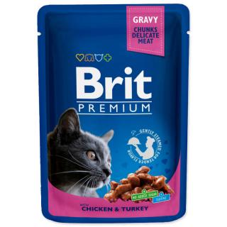 Brit Premium Cat kapsa with Chicken & Turkey 10x100g -  výhodné balení  výhodné balení
