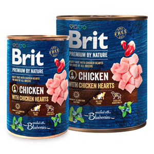 Brit Premium Dog by Nature konzerva Chicken & Hearts  masové kvalitní konzervy pro psy Hmotnost (g/kg): 400g