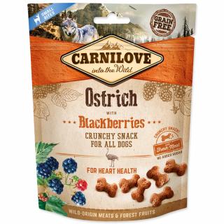 Carnilove Dog Crunchy Snack Ostrich&Blackberries 200g  Křupavý masový pamlsek s čerstvým pštrosím masem a ostružinami