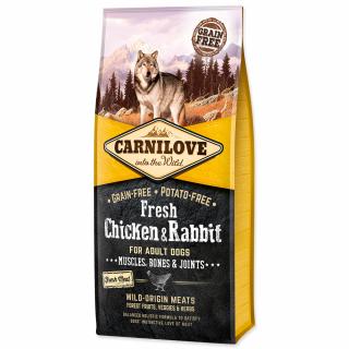 CARNILOVE Dog Fresh Chicken & Rabbit for Adult 12kg  + Dárek 300g hovězí masové paté ZDARMA