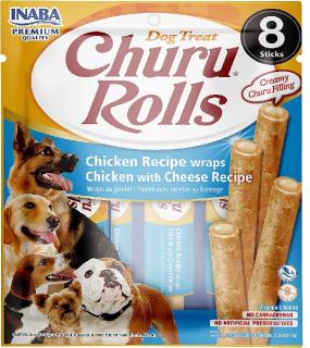 Churu Dog Rolls Chicken with Cheese wraps 8x12g