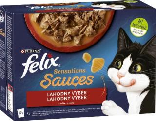 Felix cat kapsičky-Sensations Sauce Surpr.Multipack krůta, jehněčí  12 x 85 g