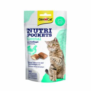 GimCat Nutri Pockets - Dental 60g  Lahodný pamlsek pro kočky a jako prevence proti zubnímu kameni