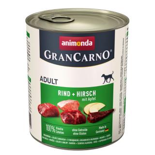 GRANCARNO Adult - jelení maso + jablka 800g + výhodné balení Hmotnost (g/kg): 1ks (800g)