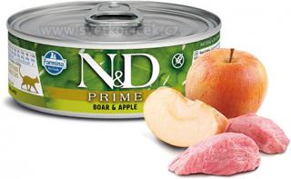 N&D CAT PRIME Adult Boar & Apple 70g 1+1  + +1 zdarma