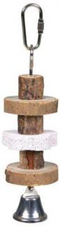 Natural Living-dřevěná kolečka, lávový kámen pro ptáky 16cm