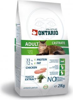 ONTARIO Cat Adult Castrate 10kg  + Dárek 2x masová kapsička ZDARMA
