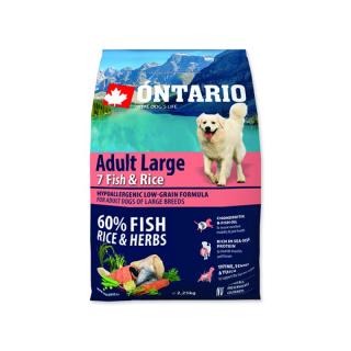ONTARIO Dog Adult Large Fish & Rice 12kg  + dárek Hovězí masové paté 300g ZDARMA