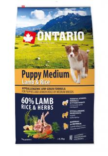 ONTARIO Puppy Medium Lamb & Rice 6,5kg