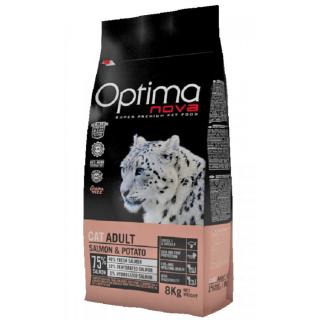 OPTIMAnova CAT SALMON GRAIN FREE 8kg  + Dárek 2x masová kapsička ZDARMA