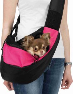 Přenosná taška přes rameno Sling 50x25x18 cm růžovo/černá