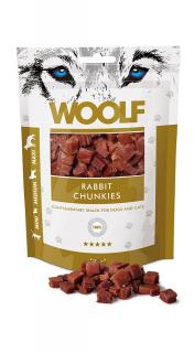 WOOLF pochoutka Rabbit Chunkies 100g  Vysoce kvalitní masový pamlsek pro psy