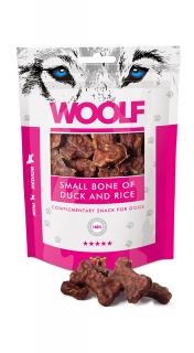 WOOLF pochoutka small bone of duck and rice 100g  Vysoce kvalitní masový pamlsek pro psy