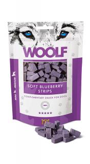 WOOLF pochoutka soft blueberry strips 100g  Vysoce kvalitní masový pamlsek pro psy
