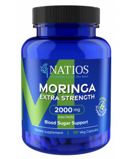 NATIOS Moringa Extract, 2000 mg, Extra Strength, 90 veganských kapslí