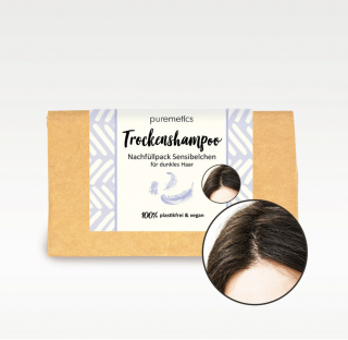 Puremetics suchý šampon pro tmavé vlasy (náplň 100 g)