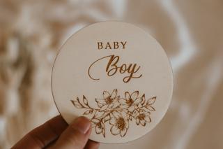 Dřevěný milníček - Baby Boy Velikost: 10 CM