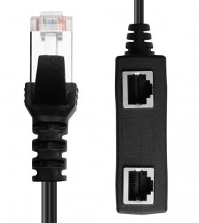 1 samec na 2 samice LAN Ethernet síť RJ45 zástrčkový konektor Splitter Adaptér