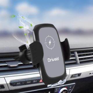 Držák bezdrátové nabíječky do auta Drivaid, držák telefonu s rychlou nabíječkou 3 v 1 s aromaterapií, kompatibilní s iPhone Samsung Huawei a všemi…