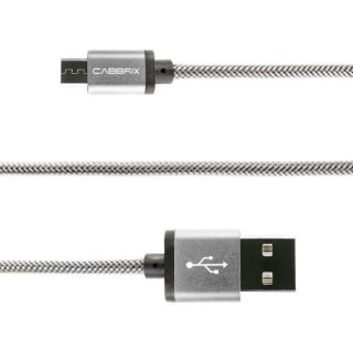 Kabel Micro USB CABBRIX® Argent 1,5m Nylon synchronizace 2,4A
