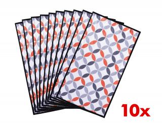 10 ks ultrasavé textilní kuchyňské utěrky GoEco® NEPAPÍR® 20 x 35 cm, červený ORNAMENT