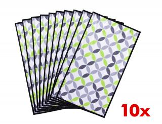 10 ks ultrasavé textilní kuchyňské utěrky GoEco® NEPAPÍR® 20 x 35 cm, zelený ORNAMENT