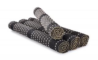 4 ks bambusové prostírání GoEco® 44 x 30 cm černé