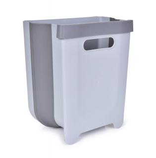 7 L KUCHYŇSKÝ SKLÁDACÍ ZBYTKOVNÍK, závěsný odpadkový koš COMPACTOR, šedý