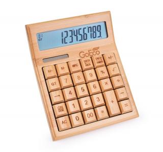 Multifunkční bambusová kalkulačka s velkým displejem 12 číslic