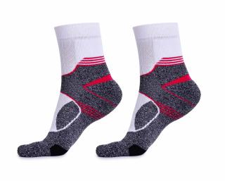 Ponožky CoolMax, funkční sportovní bílo-šedo-červené, vel. 37 - 41