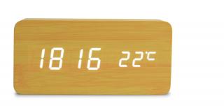WOODOO CLOCK, digitální LED dřevěné hodiny světlé dřevo