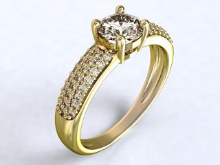 Au 585/1000 Zlatý prsten s kameny Barva zlata: žluté
