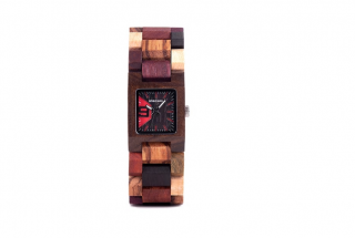 Luxusní dámské dřevěné hodinky HRANATÉ varianta: 1