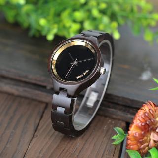 Luxusní dámské dřevěné hodinky QUARTZ LADY rozměr: tmavé