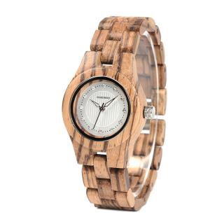 Luxusní dámské dřevěné hodinky QUARTZ NATURA rozměr: tmavé