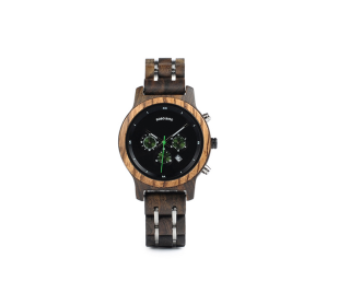 Luxusní dámské dřevěné hodinky QUARTZ ZEBRA barvy: černá