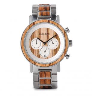 Luxusní pánské dřevěné hodinky MUSCOLINO Barva: světlá, varianta: 2