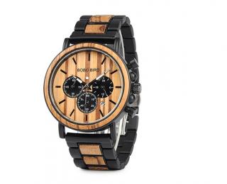 Luxusní pánské dřevěné hodinky QUARTZ BROWN Barva: světlá