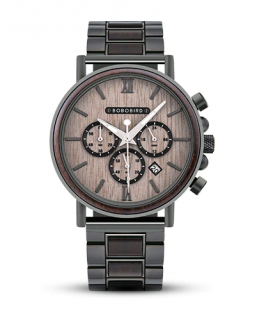 Luxusní pánské dřevěné hodinky QUARTZ TOP SALES GREY