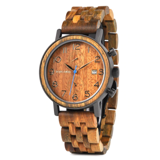 Luxusní pánské dřevěné hodinky RENIO barvy: přírodní