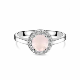 Luxusní stříbrný prsten růženín a topaz Luna Velikost: 52