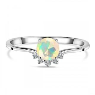 Luxusní stříbrný prsten s opálem a topazy Spirit Velikost: 60